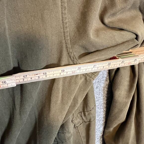 Old Navy Jacket Womens 1X Green Army Jacket Full Zip Snaps Plus Size Soft Hooded - Picture 8 of 10